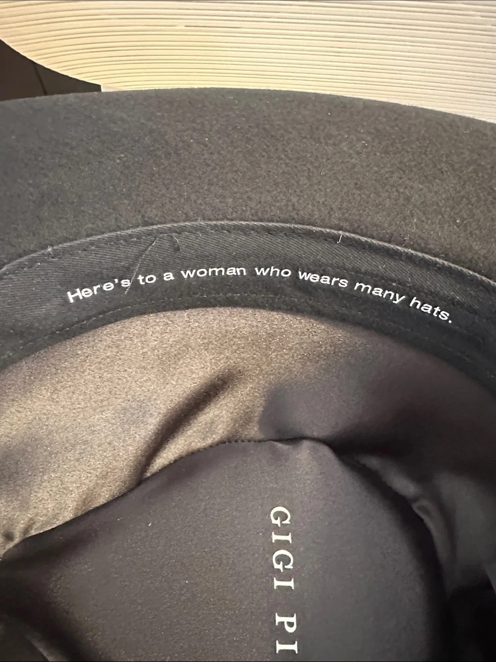 GIGI PIP Black Wide Brim Fedora Hat